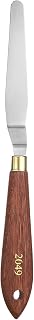 HARFINGTON Palette Knife Painting Tool 4.33" x 0.63" Stainless Steel Teardrop Blade 8.46" Length Spatula Painting Pallet Knives with Hole Beech Wood Handle for Oil Acrylic Canvas, Red/Silver