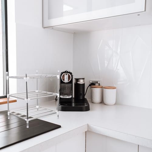 Étagère de rangement en acier inoxydable à 3 niveaux argenté pour cuisine - 3