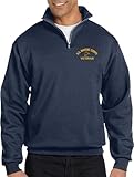 MilitaryBest U.S. Marine Corps Veteran Vintage Heather Navy Embroidered Quarter-Zip Pullover (2X-Large)