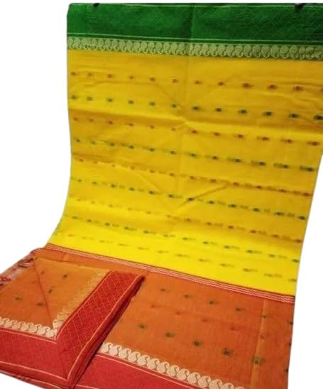 Elegant Handloom Taant Saree Without Blouse Piece-picture-16