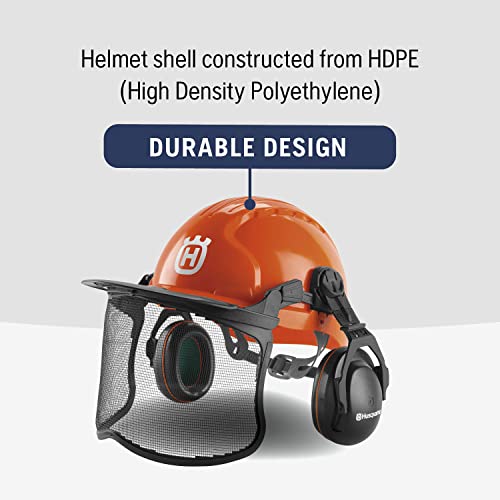 Casco Husqvarna para motosierra con protector y orejeras miniatura 6