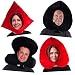 Tigerdoe Playing Cards Costume Hats - Poker Party Hats - Queen of Hearts - Novelty Hats - Deck of Cards Costume - 4 Pack Black