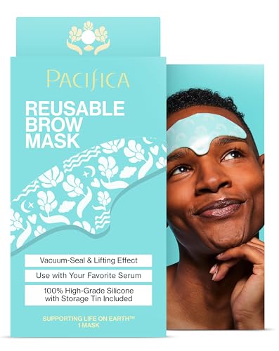 Pacifica Reusable Brow Mask 100% Silicone Forehead Wrinkle Patch for Brow Lift Reusable Anti-Wrinkle Pad Smooths Frown Lines Vegan Fragrance-Free Vegan & Cruelty-Free 1 Piece