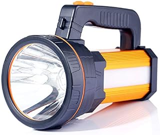 ALFLASH Powerful Rechargeable Torch Lantern 8000 Lumens Super Bright Waterproof Handheld Flashlight Spotlight Portable LED Searchlight (Gold)