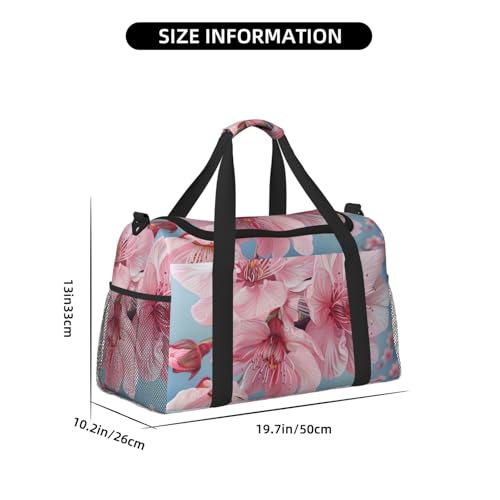 Japanese Cherry Flowers Print Daily essentials Large Capacity Hand Carry Bag for Weekend Getaways style Bags4