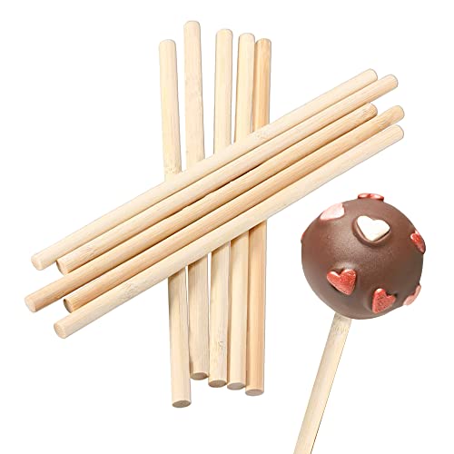 wisefood Cake-Pop-Stiel, 100 Stk. Holzstäbchen 17 cm, schwarze Cake-Pop-Sticks, geeignet für Bonbons, Kuchen, Pralinen, zur Tortendekoration, Candy Lollipop Sticks aus Birkenholz Cover