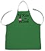 Delantal de cocina Petitebelle, con mensaje «Kiss the Cook», de poliéster, para adultos, poliéster y mezcla de poliéster, Verde, talla única