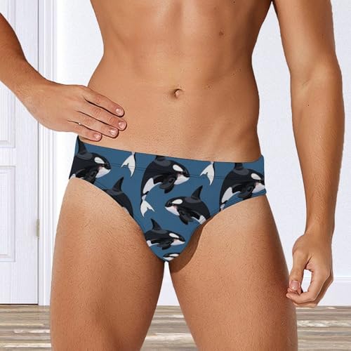 Orca Killer Whales Mens Swim Briefs Quick Dry Swimming Trunks Training Swimsuit Low Rise Swimwear4