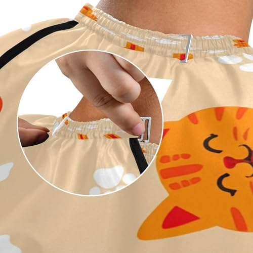 Capa para Corte de Pelo Qilmy con Gatos Naranja, Impermeable miniatura 7
