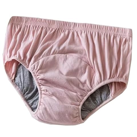 Umiarkowane Nietrzymanie Moczu Majtki Pooperacyjne Majtki Bawełniane Szczelna Bielizna Majtki Pieluchy Wielorazowe Damskie (Color : Apricot, Size : 3XL)