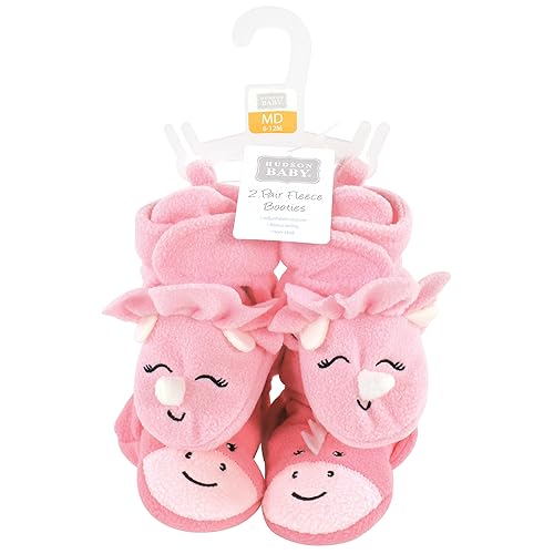 Image of Hudson Baby Cozy Fleece Booties with Non Skid Bottom,