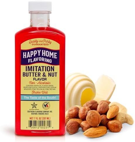 Happy Home Imitation Butter & Nut Flavoring, Non-Alcoholic, Certified Kosher, 7 oz.