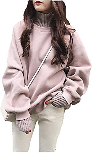 [ Big laugh (ビッグラフ) ] トップス スウェット ニット 長袖 ハイネック シンプル ゆったり 個性的 ダメージ 秋物 ロリータ イベント ボーダー スポーツ 刺繍 ゴシック ヴィジュアル ロック ゴシック ニット オータム カラフル パーティー セクシー 薄手 コットン お兄系 丸首 U ネック ロゴ ボタン アメカジ タンクトップ レディース (L, ピンク)