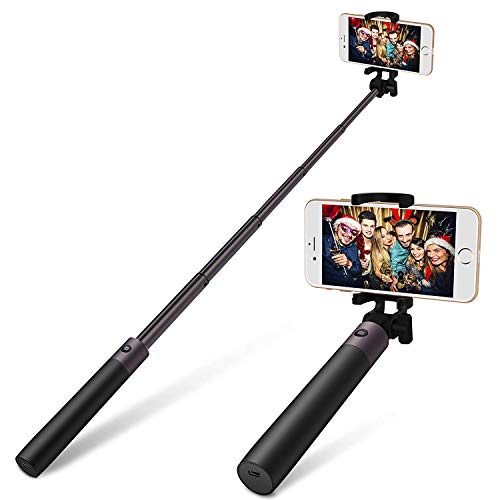Bluetooth Selfie Stick Alliage D'aluminium-Yarrashop Selfie Sticks Pour iPhone X/10, iPhone 8 8 Plus/7 7 Plus / 6s 6s Plus, Samsung Galaxy S9 / S9 Plus, S8 /S8 Plus, Bord S7 S6 Edge, Note 8, Huawei Et La Plupart Des Téléphones(Gun Noir)