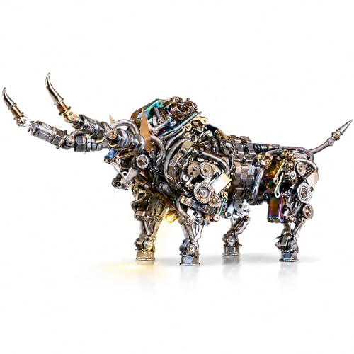 ZUNPINSPACE 3D Metal Puzzle for Adults Bison Model Kits 3D Metal Puzzles Mechanical Bulls Building Blocks Difficult DIY Assembly - High-end Gifts for Men