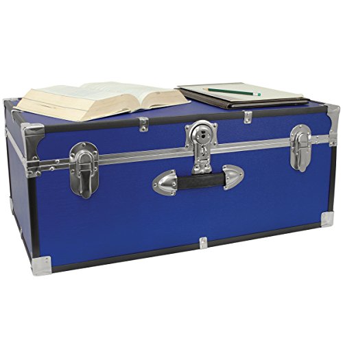 seward trunk college dorm and camp storage footlocker trunk blue 30-inch swd5120-40