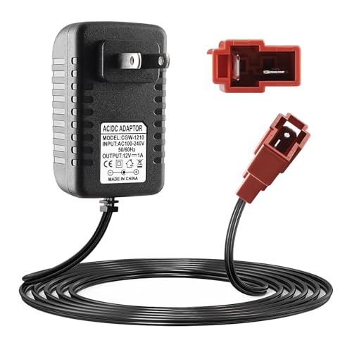 12V Battery Charger for Ride On Car Toy, Compatible with BMX X6, Kid TRAX GMC, Wal-Mart, Moto ATV Quad, Electric Vehicle Power Adapter with Square Plug