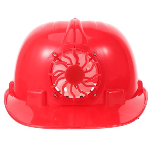 Housoutil Industrial Hard Hat with Solar Fan Safety Helmet Fast Cooling Working Helmet for Construction Red