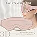 Fygrip 3D Eye Mask Sleep Mask for Men & Women, 100% Pressure-Free & Light Block-Out Eye Mask for Sleep with Easy Adjustable Strap, Night Eye Cover for Travel, Pink