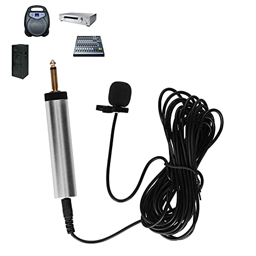 Lavalier Microphone for Guitar, Professional Condenser Microphone Lavalier Lapel Mic Clip on Mini Lapel Mic Instrument Microphone for Guitar Sax Trumpet Violin Piano
