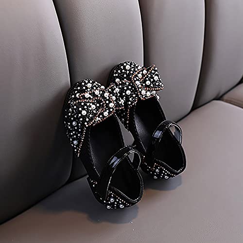 Mary Jane Shoes for Girls Kids Toddler Sequin Pearls Ballerina Flat with Strap Wedding Dance Party School Dress Shoes3