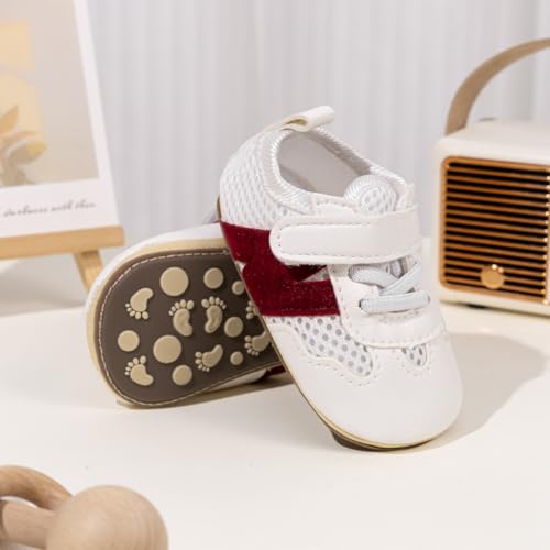 Image of Baby Boys Girls Sneakers Toddler Non-Slip Soft Rubber Sole First Walking Shoes Infant Newborn Crib Dress Shoes