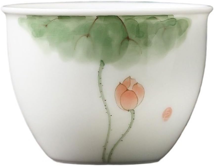 GSOUL Kungfu Tea cup Lotus Tea Cup Ceramic Household Kung Fu Set Master Kitchen Exquisite Chinese Style Jar Personal Small Tea Cups