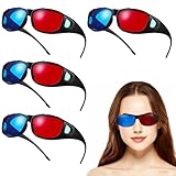 UKCOCO Leichte 3D Brillen Rot Blau aus Kunststoff 5 Stück Anaglyphenbrillen für 3D Filme Geeignet...
