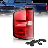 Reilauto Tail Light Assembly Compatible with 2016-2019 Chevy Silverado 1500 2500 HD GMC Sierra 3500 HD Left Drive Side Rear Brake Taillight Replacement with Bulb and Harness Accessories, Red