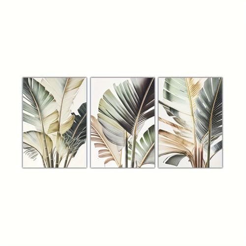 Idée cadeau décoration murale lot de 3 tableaux nature tropicale