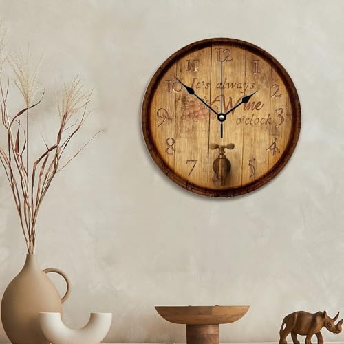 Reloj de pared de madera 10 pulgadas silencioso y sin marco miniatura 2