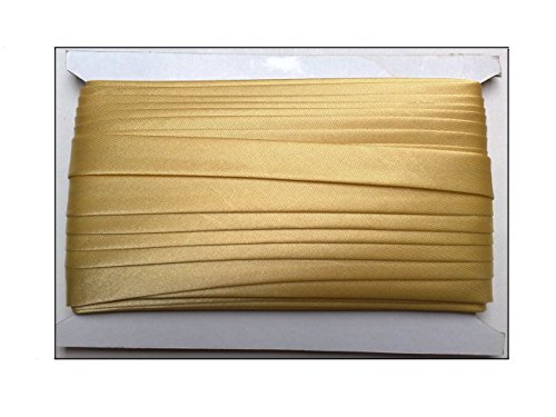 Borte-mit-Stil 5 m Satin Schrägband 0,75€/m doppelt gefalzt Kantenband Tracht 15mm breit Farbe: Gold Cover