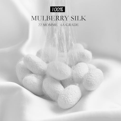 Poligino Federe In 100% Seta Cuscino,22 Mamme,Proprietà Antibatterica,Bassa Allergenicità, Federa In Seta Protegge I Tuoi Capelli E La Tua Pelle,1 Pz 50X80Cm,Grigio Scuro - 2