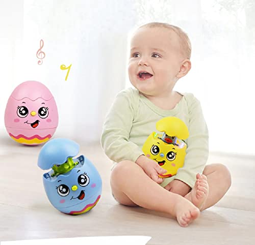 Image of VGRASSP Push and Back Roly Poly Musical Funny Tumbler Egg Toy Wobbling Bell Visual Development Light Toy for Your Child- 1 Piece (Color as per Stock)