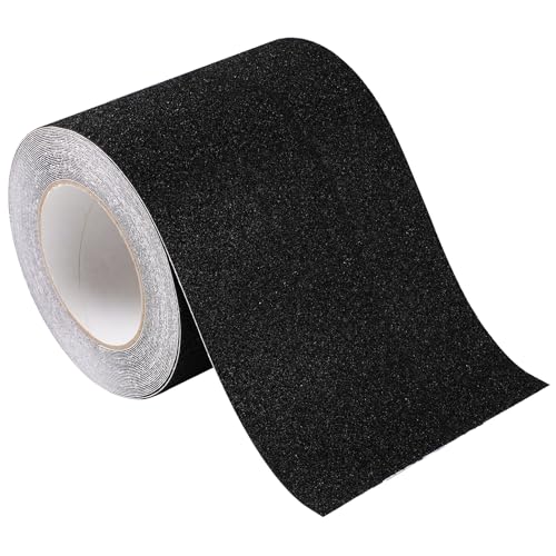 10 m x 10 cm Nero Pvc Nastro Adesivo Antiscivolo, Forte Presa Adesivo Nastro Sicurezza Autoadesivo Antiscivolo per Gradini Attrito, Impermeabile ad alta Trazione, Striscia per Scale Interne Esterne