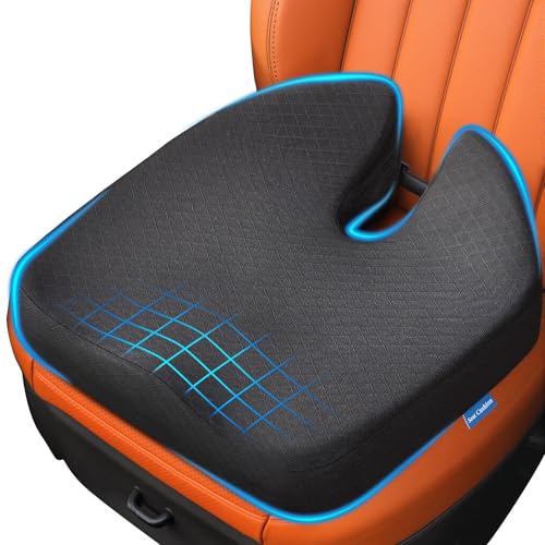 Niceeday Car Seat Cushion for Long Drives Memory Foam Seat Pad for Lower Back Height Booster & Posture Support Universal Cushion for Car Truck Office & Gaming Chairs