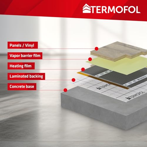Miniatura 4 de Termofol - Calefacción Eléctrica Por Suelo Radiante 230 V, Calefacción Adicional, Potencia De 140 W M2, Superficie 2, Suelo Calefactor , Color Negro