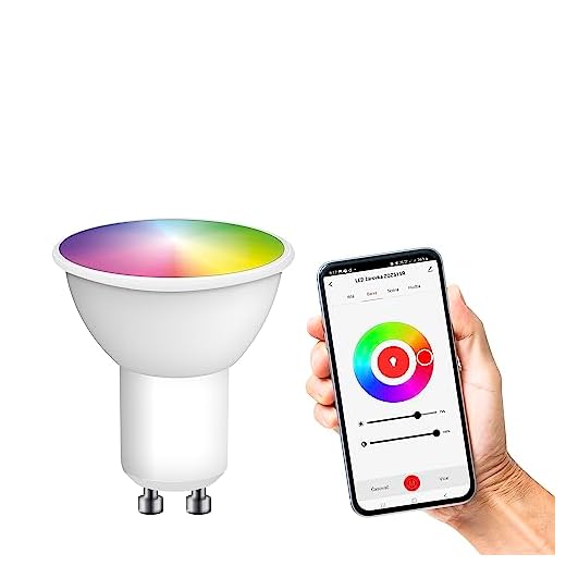 EMOS GoSmart LED-Reflektorlampe, MR16 ZigBee 4,8W Ersatz für 35W, Helligkeit 400 lm, RGB, Lichtfarbe 2700-6500 K, ZigBee Gateway, kompatibel mit Tuya GoSmart-App, Sprach-Assistant, GU10 Sockel, Weiß