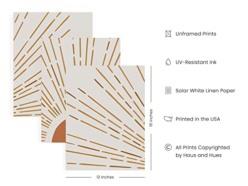 Haus And Hues Boho Art, Boho Pictures - Boho Pictures Wall Decor, Boho Posters, Scandinavian Wall Art, Sun Wall Art, Terracotta Wall Art Southwestern Decor Wall Art Mid Century Art (12X16 Unframed) #TOP1