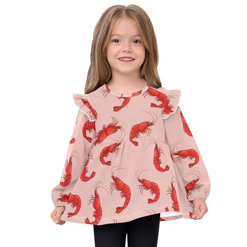 Toddler Baby Girls Blouse Ruffle Long Sleeve Shirts Cotton Casual Tee Tops Clothes for Kids 18M-5T3