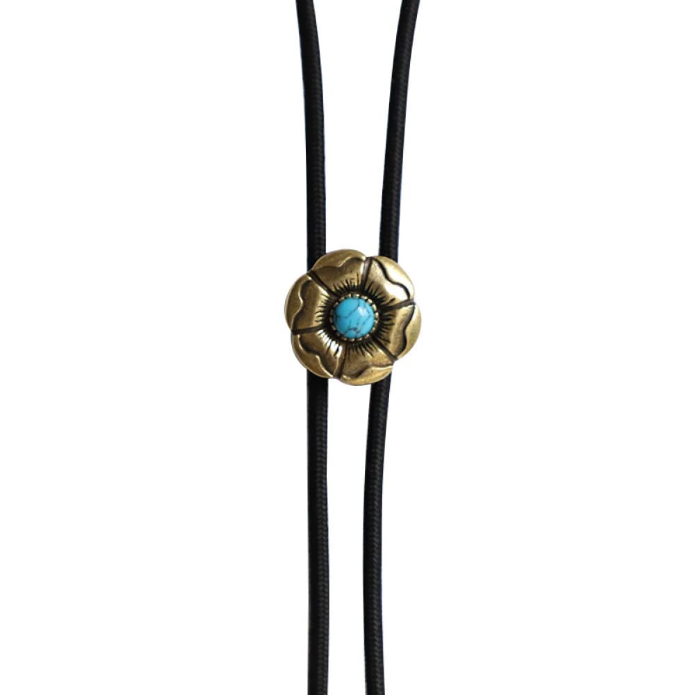 cravatta bolo, For uomo turchese goffrato con fiori di pruno retrò - cravatta