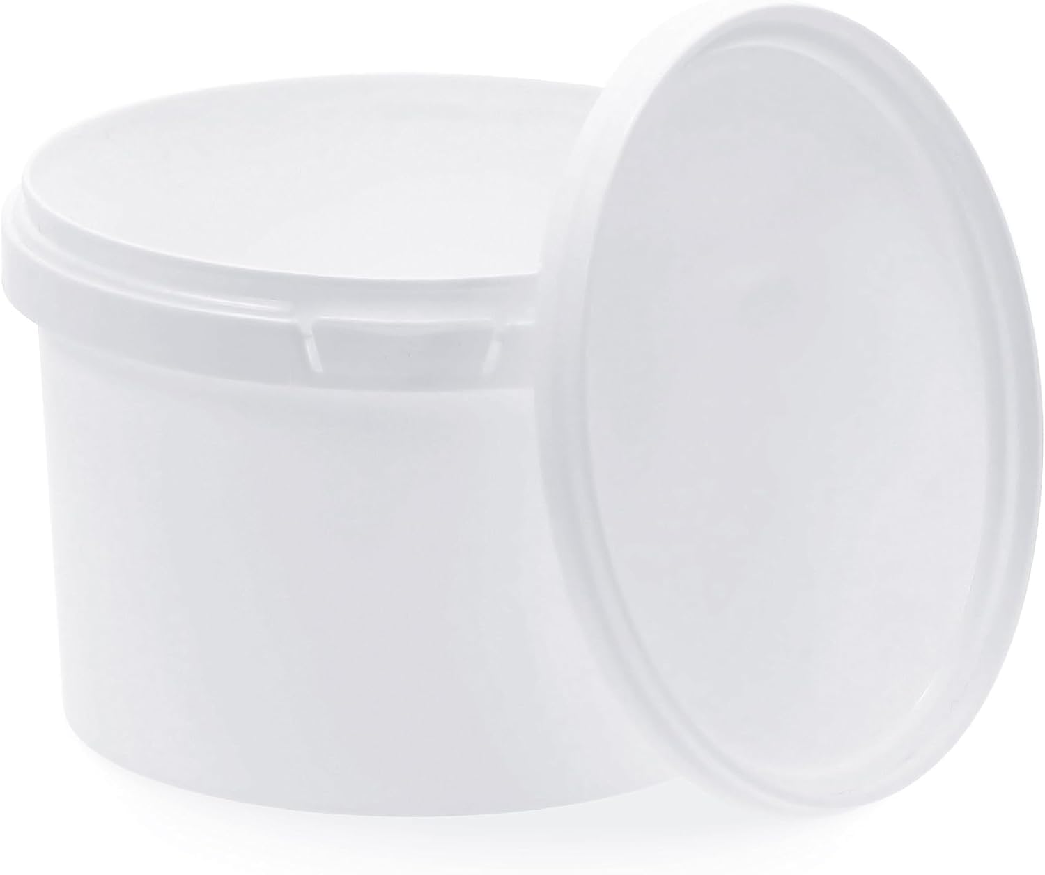 Benbow White Bucket With Lid 0.5 L 1 X 0.5 L Food Safe Stable Airtight Leak-Proof Odourless Plastic Storage Container Empty