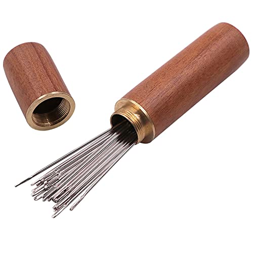 50Pcs Large Eye Sewing Needles, Embroidery Needles For Hand Sewing Side Threading Needle For Quilting With 2Pcs Wooden Needle Case Carving Pattern #TOP3