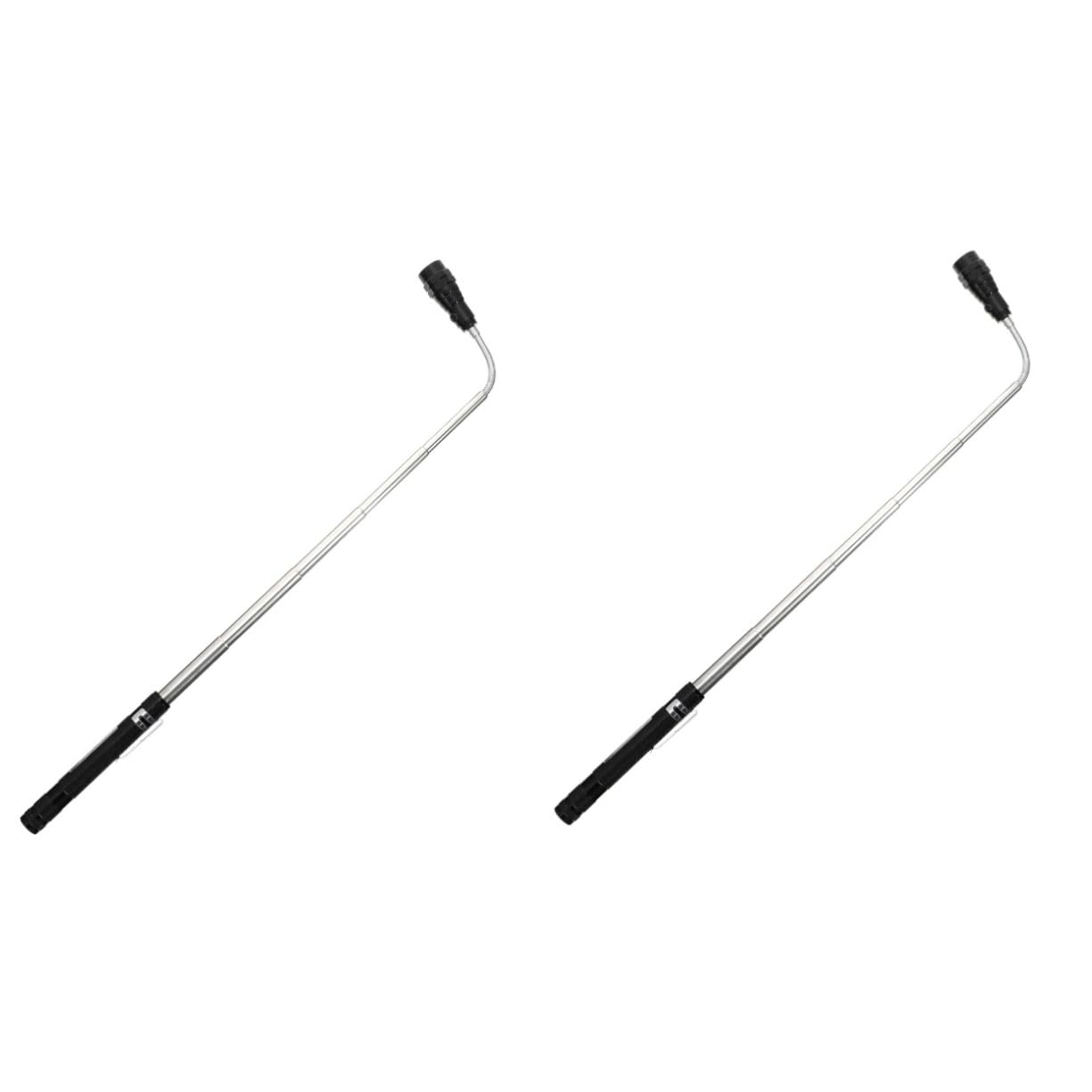 OSALADI 2pcs Telescopic Flashlight Tool Flexible Magnetic Pickup Bar Textured Grip Extendable Design for Easy Object Retrieval for Home Outdoor Use