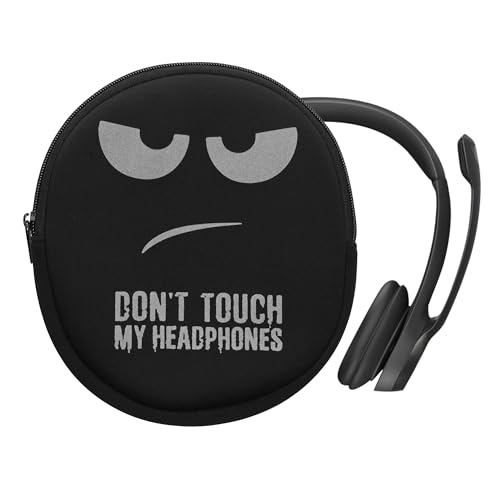kwmobile Hülle kompatibel mit Logitech H390 Neopren Tasche - Case für Headset aus robustem Neopren Stoff - Weiß Schwarz Schwarz Don't Touch My Headphones