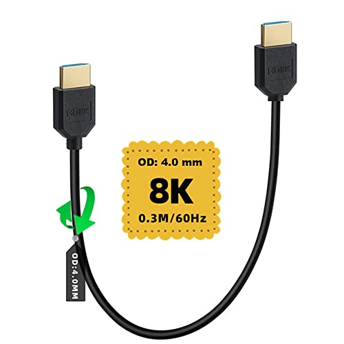 Cable HDMI 2.1 8K para TV pegada a la pared con codo de 90 grados y cable fino de 4 mm 3