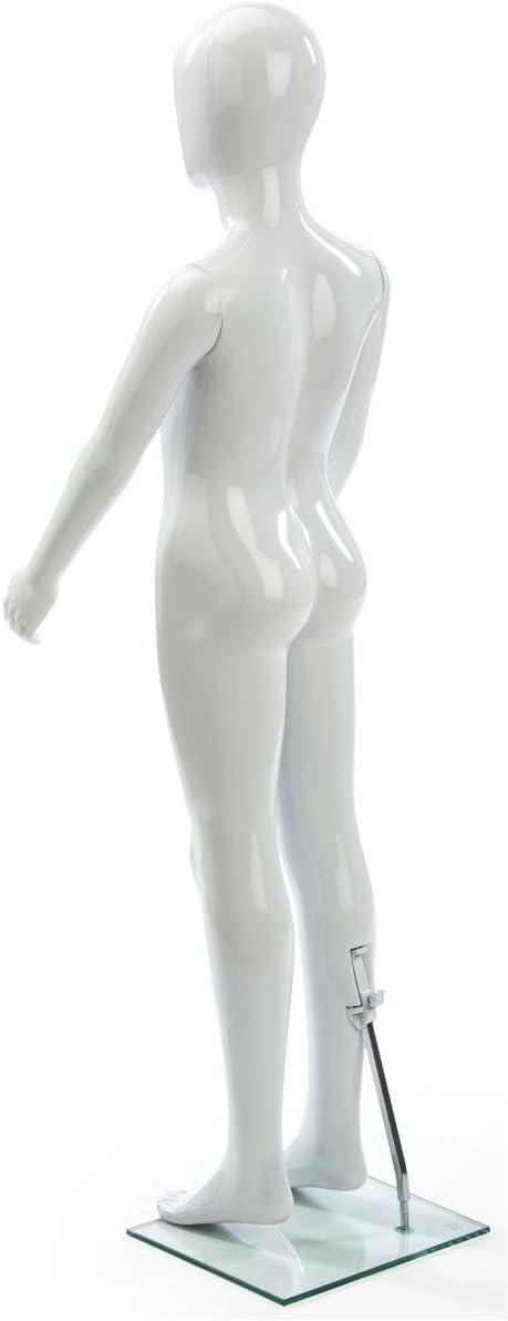 Displays2go Glossy White Polypropylene Child Youth Mannequin Form, 51-Inch