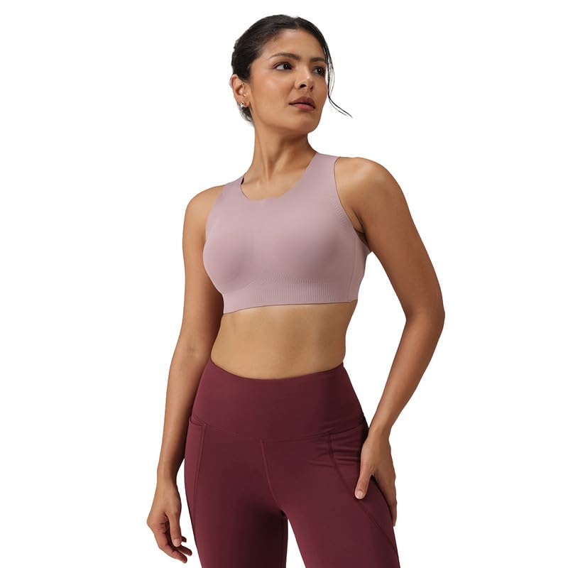blissclub Women's Nylon Blend Seamless Bra Power Up Sports Bra 3X More Bounce Control Polymer Glue Moulded Cups Sports Bra-picture-35