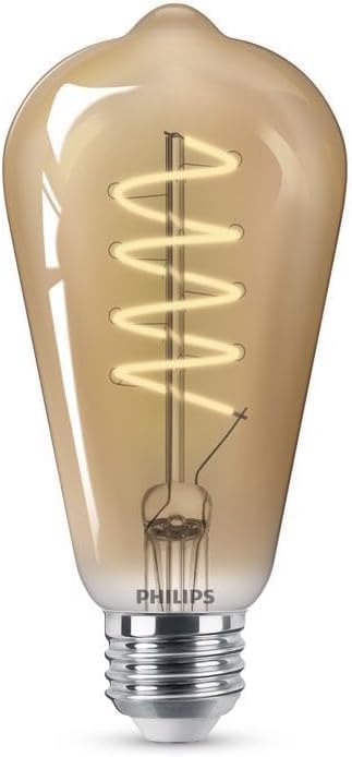 PHILIPS LED 60W ST19 1-Pack Vintage Edison Spiral Amber (2000K