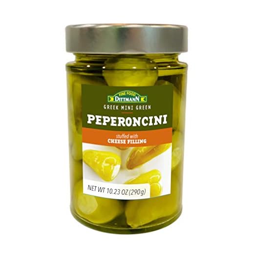 Greek Green Peperoncini Peppers Stuffed with Cream Cheese & Feta 10.23oz